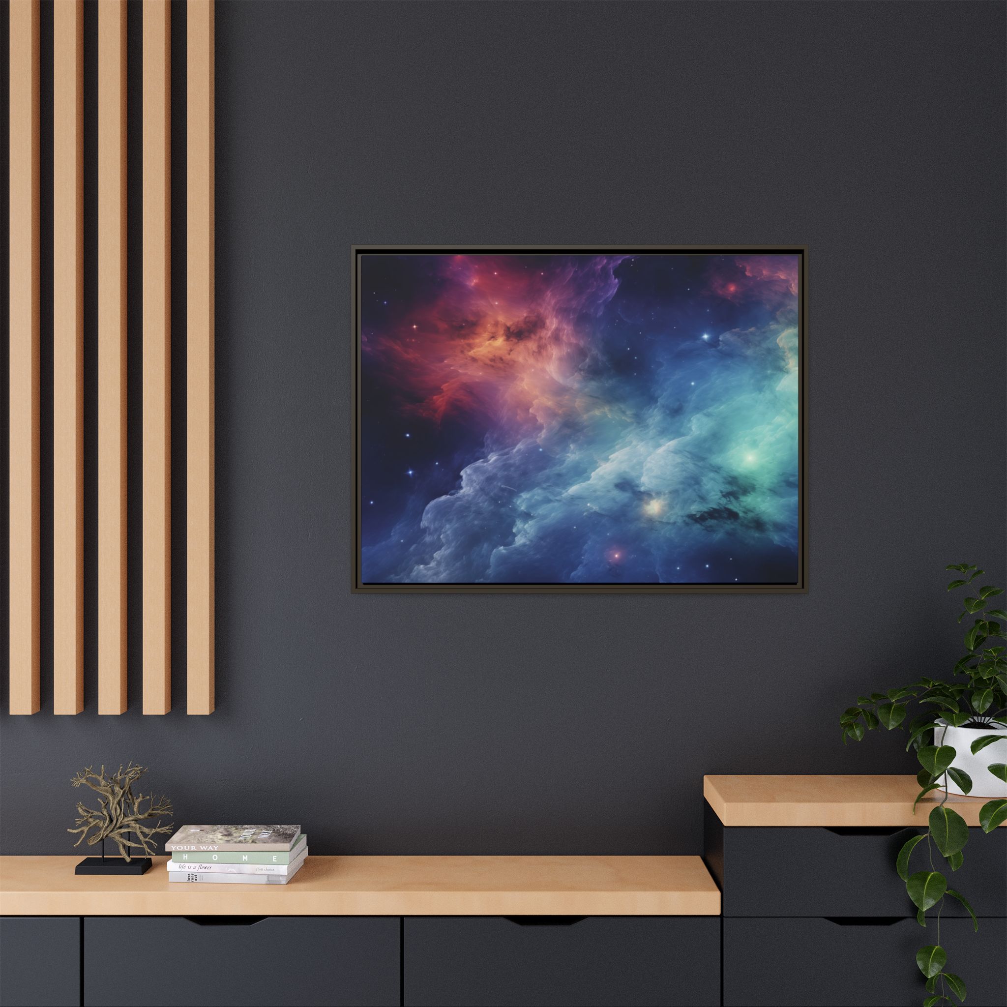 Nebula Cloud - Framed Matt Canvas (Black, White, Brown,) - Image 40