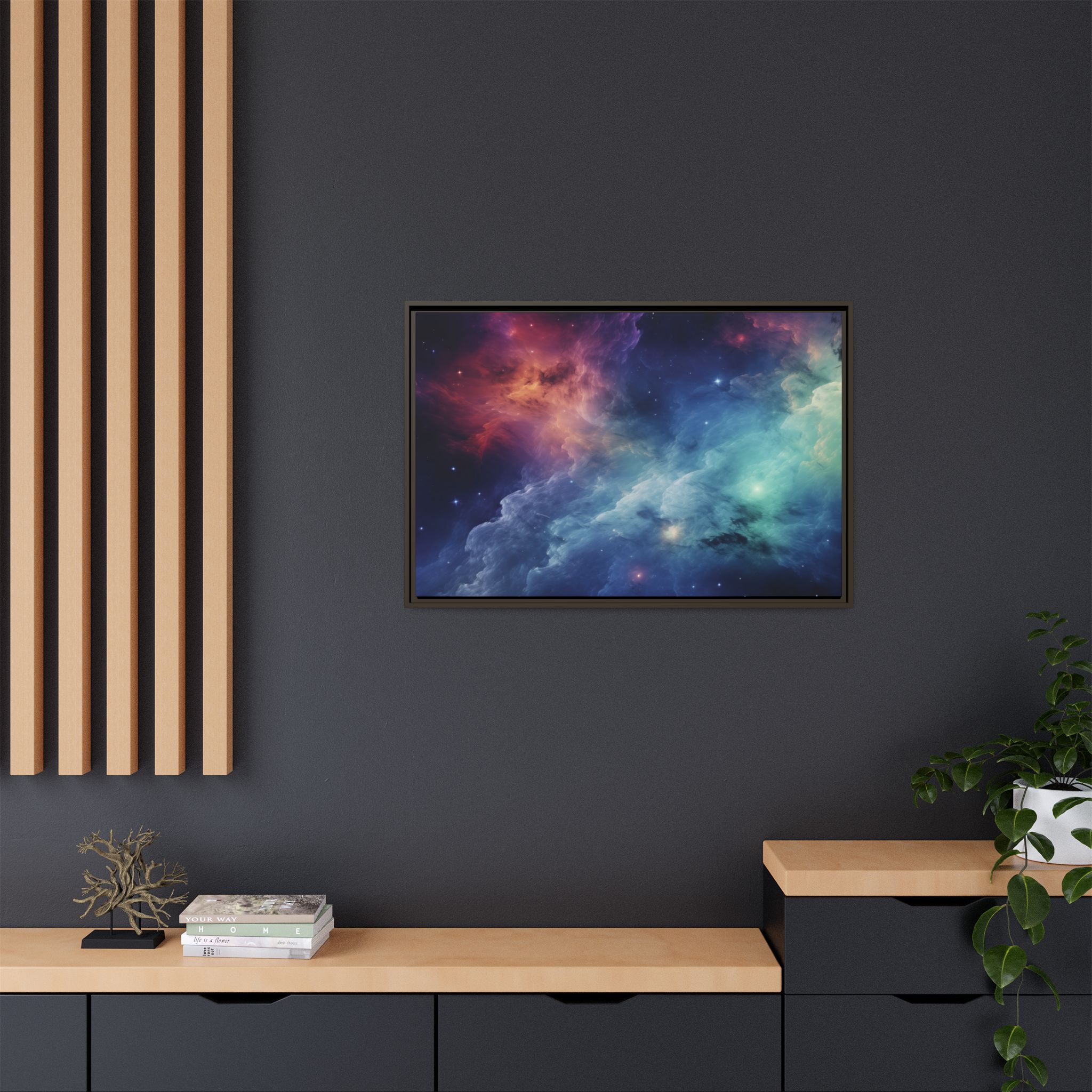 Nebula Cloud - Framed Matt Canvas (Black, White, Brown,) - Image 16