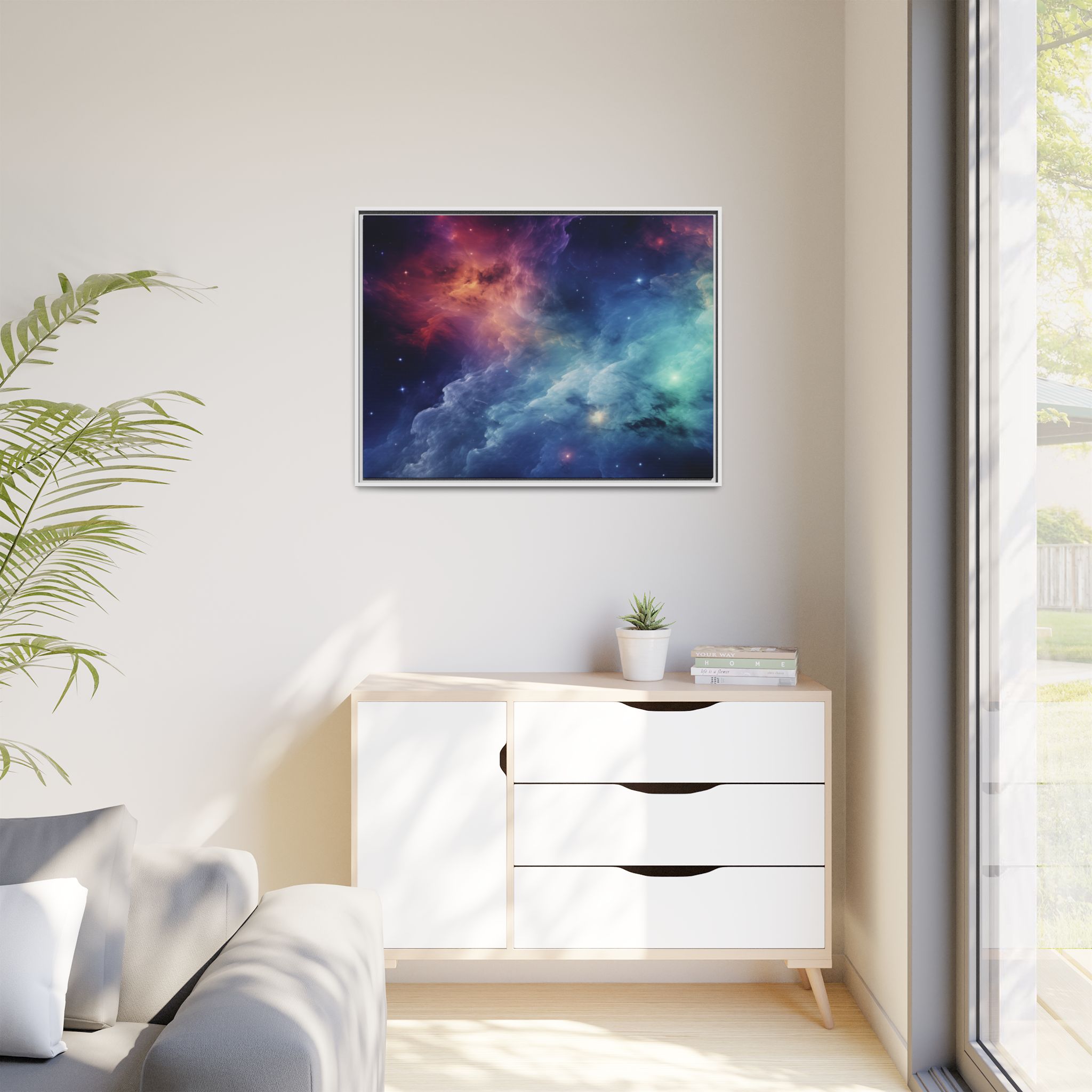Nebula Cloud - Framed Matt Canvas (Black, White, Brown,) - Image 43