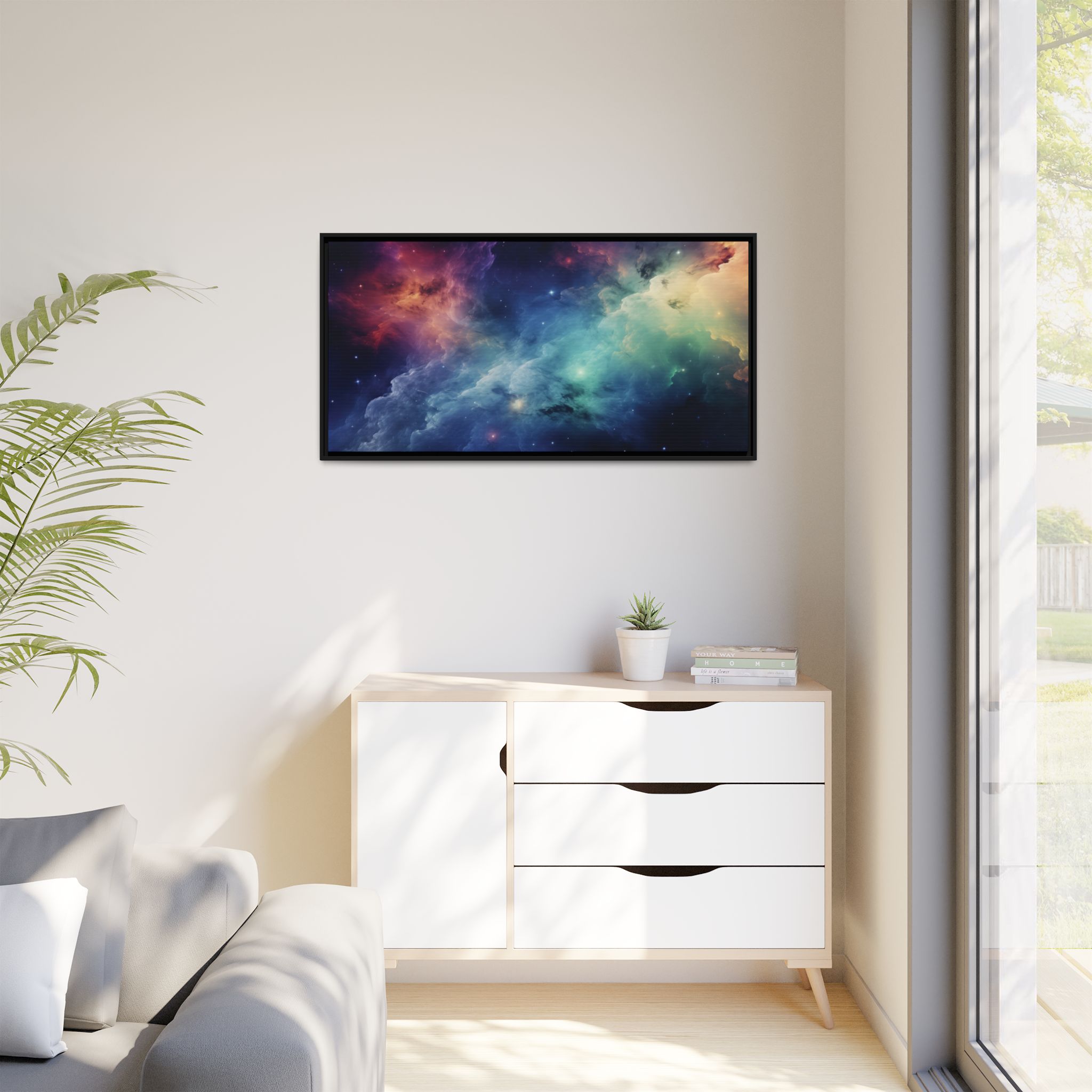 Nebula Cloud - Framed Matt Canvas (Black, White, Brown,) - Image 63