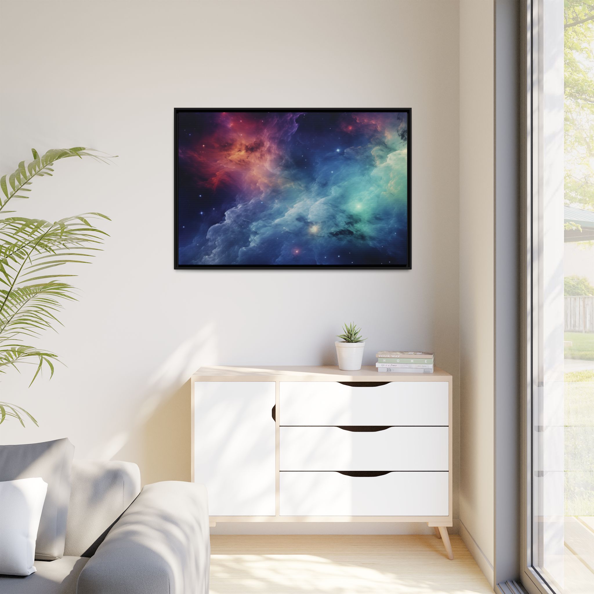 Nebula Cloud - Framed Matt Canvas (Black, White, Brown,) - Image 11