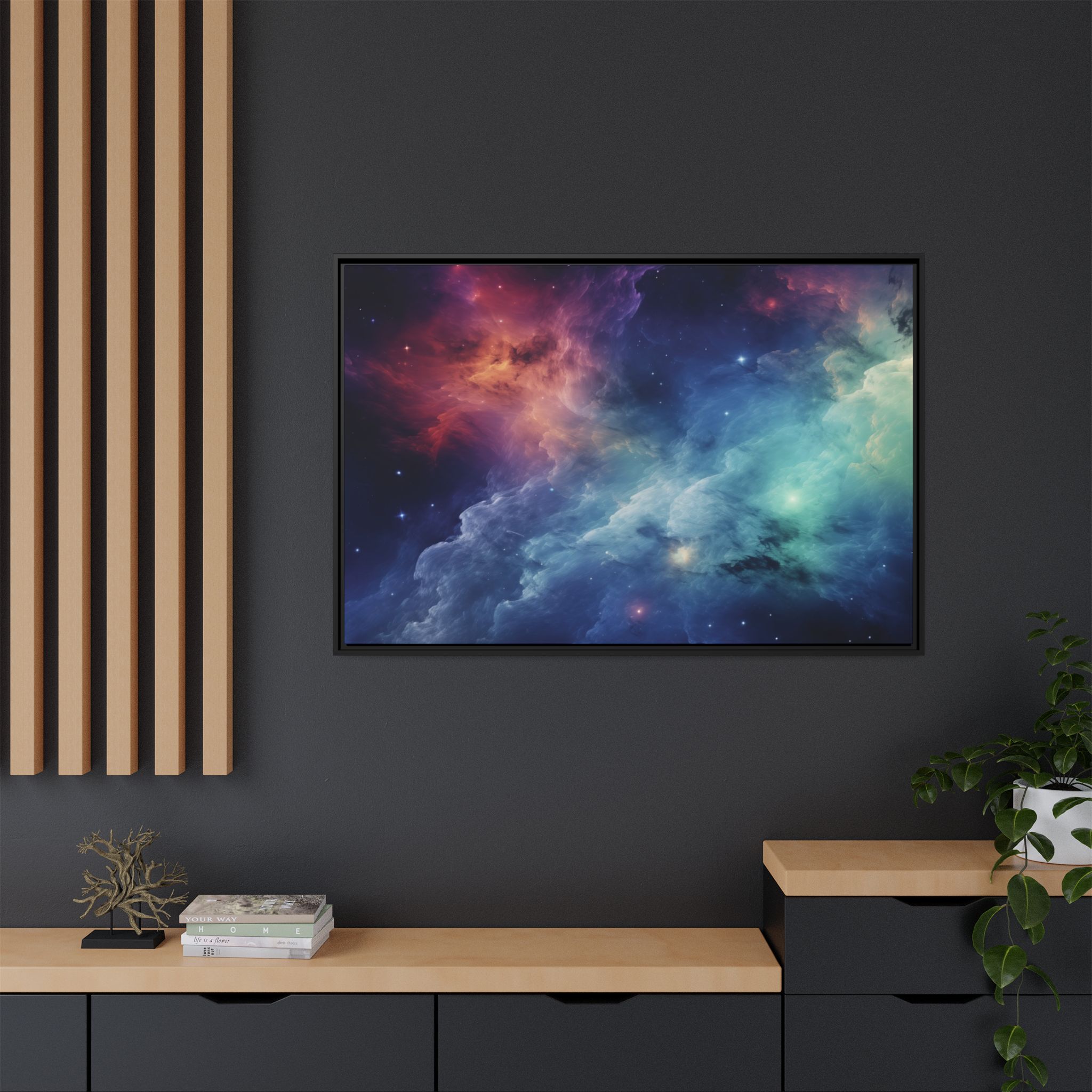 Nebula Cloud - Framed Matt Canvas (Black, White, Brown,) - Image 12