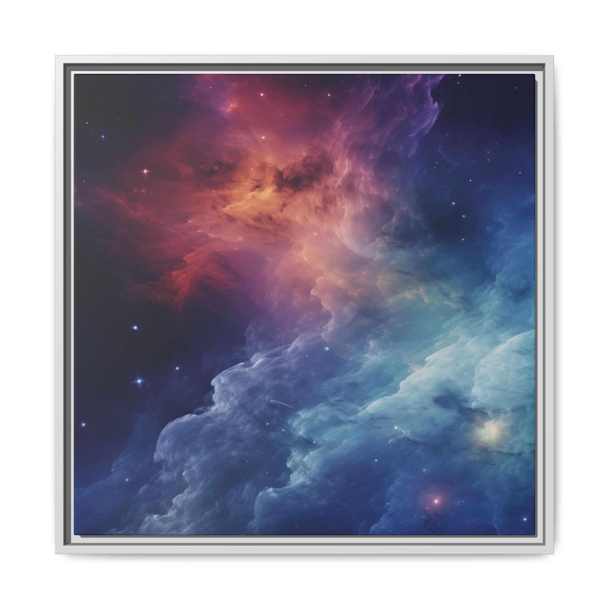 Nebula Cloud - Framed Matt Canvas (Black, White, Brown,) - Image 49