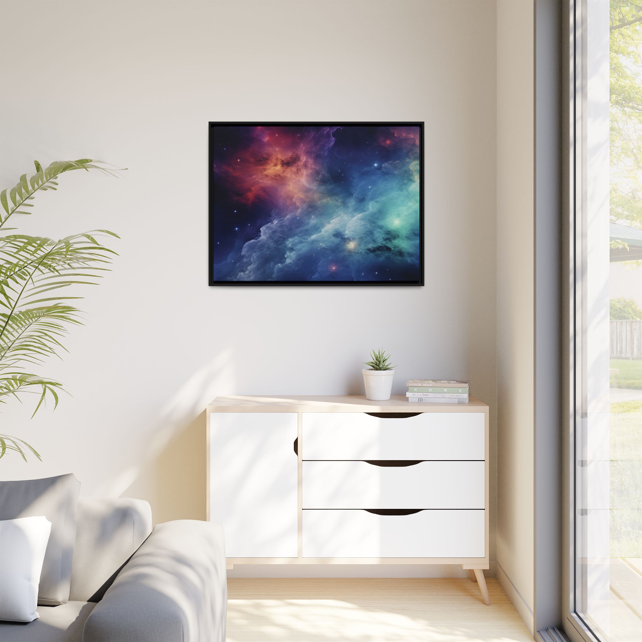 Nebula Cloud - Framed Matt Canvas (Black, White, Brown,) - Image 27