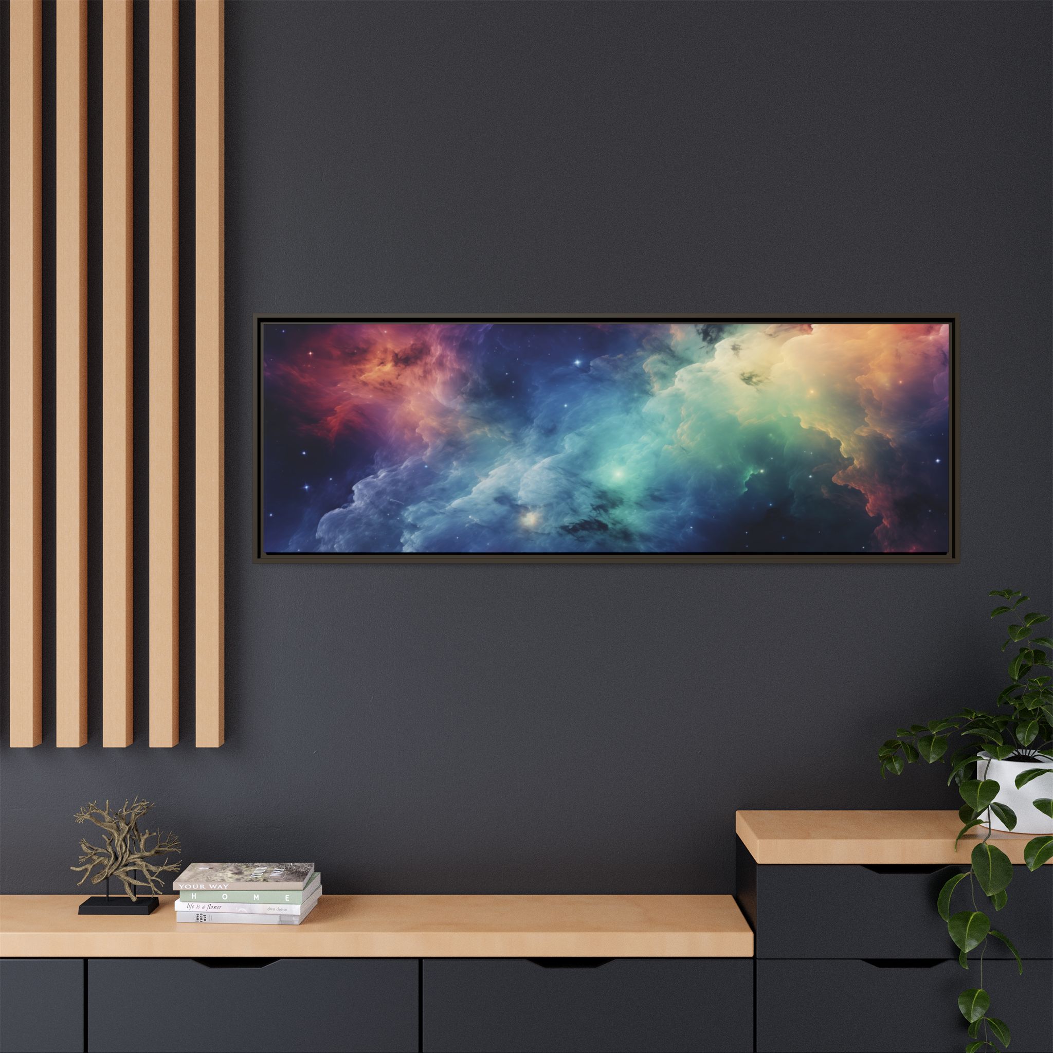 Nebula Cloud - Framed Matt Canvas (Black, White, Brown,) - Image 76